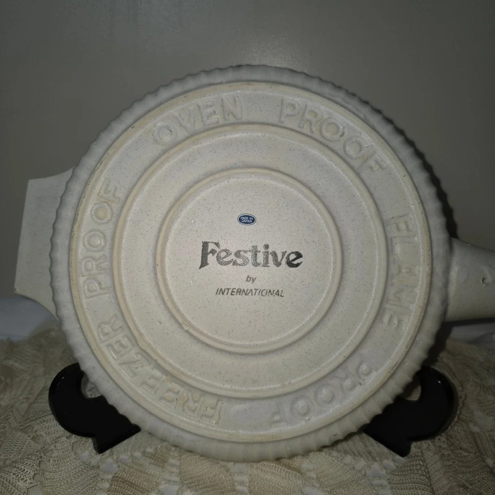 Vintage Festive by International Ceramic Skillet Yellow‎ Daisy Floral 10 Inch